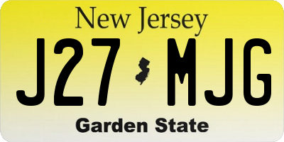 NJ license plate J27MJG