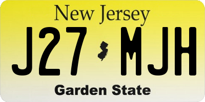 NJ license plate J27MJH
