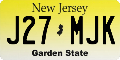 NJ license plate J27MJK