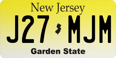 NJ license plate J27MJM