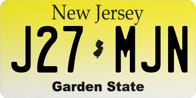 NJ license plate J27MJN