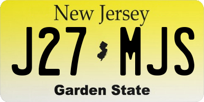 NJ license plate J27MJS