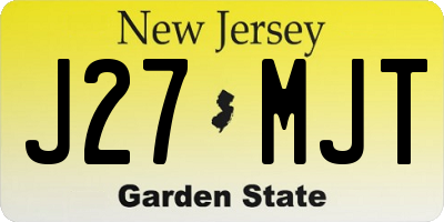 NJ license plate J27MJT