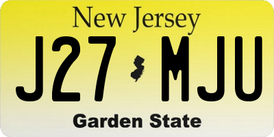 NJ license plate J27MJU