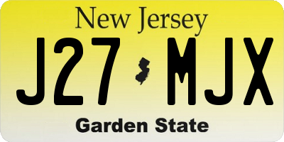 NJ license plate J27MJX