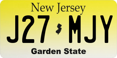 NJ license plate J27MJY
