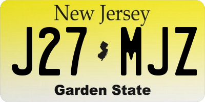 NJ license plate J27MJZ