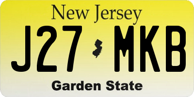 NJ license plate J27MKB