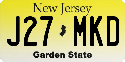 NJ license plate J27MKD
