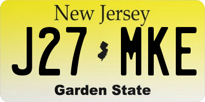 NJ license plate J27MKE