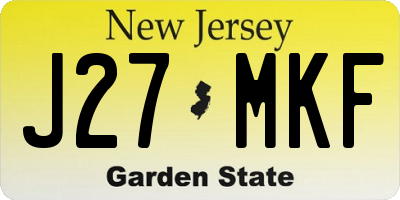 NJ license plate J27MKF