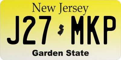 NJ license plate J27MKP