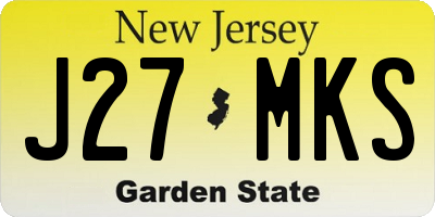 NJ license plate J27MKS