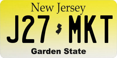 NJ license plate J27MKT