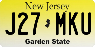NJ license plate J27MKU