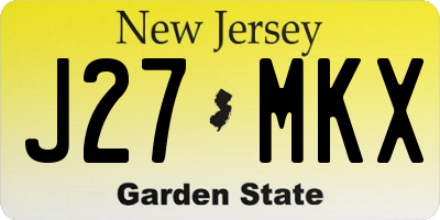 NJ license plate J27MKX