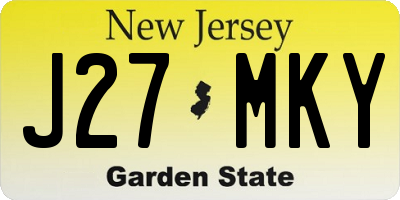 NJ license plate J27MKY