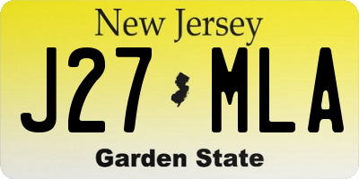 NJ license plate J27MLA