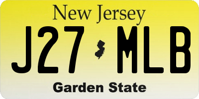 NJ license plate J27MLB