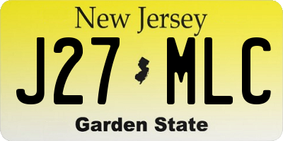 NJ license plate J27MLC