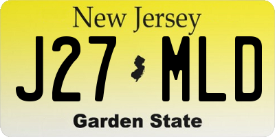 NJ license plate J27MLD