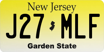 NJ license plate J27MLF