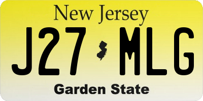 NJ license plate J27MLG