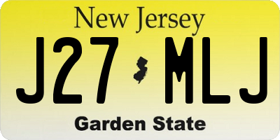 NJ license plate J27MLJ