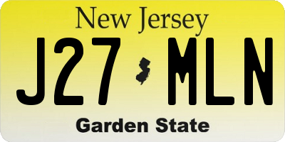 NJ license plate J27MLN