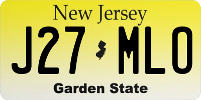 NJ license plate J27MLO