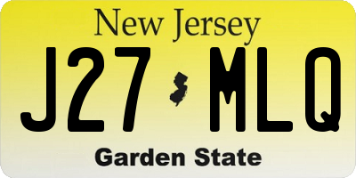 NJ license plate J27MLQ