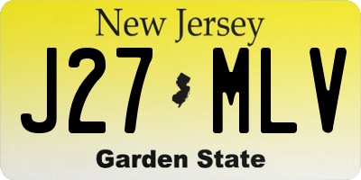 NJ license plate J27MLV