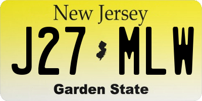 NJ license plate J27MLW