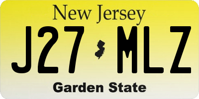 NJ license plate J27MLZ