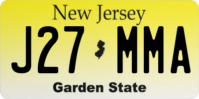 NJ license plate J27MMA