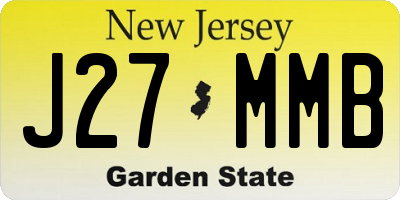 NJ license plate J27MMB