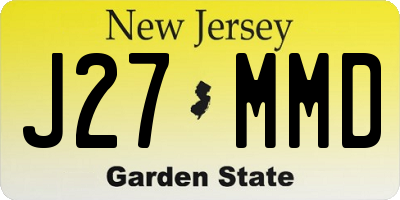 NJ license plate J27MMD
