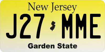 NJ license plate J27MME
