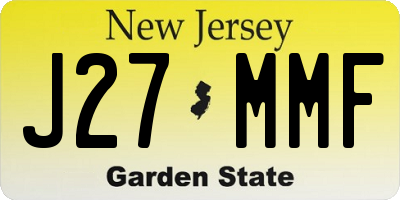 NJ license plate J27MMF