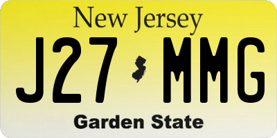 NJ license plate J27MMG