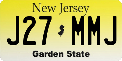 NJ license plate J27MMJ