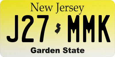 NJ license plate J27MMK