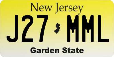 NJ license plate J27MML