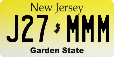 NJ license plate J27MMM