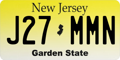 NJ license plate J27MMN