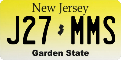NJ license plate J27MMS