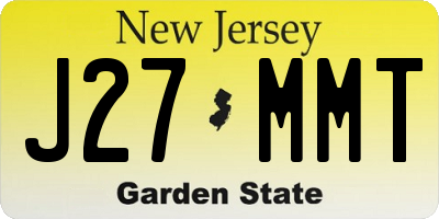 NJ license plate J27MMT