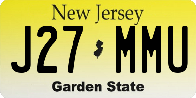 NJ license plate J27MMU