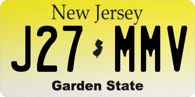 NJ license plate J27MMV