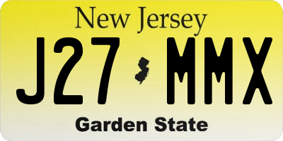 NJ license plate J27MMX